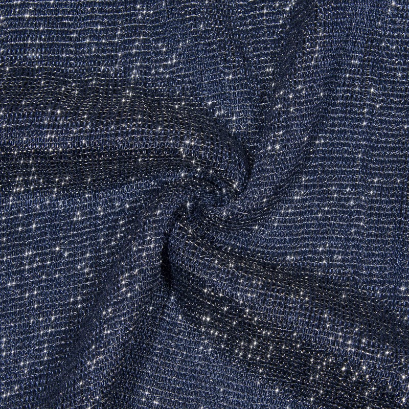 Rheane Shawls and Wraps for Evening Dresses Navy Blue Evening Gown Shawls and Wraps for Weddings Beach Dressy Scarf (Navy with Silver Glitter) - Image 4